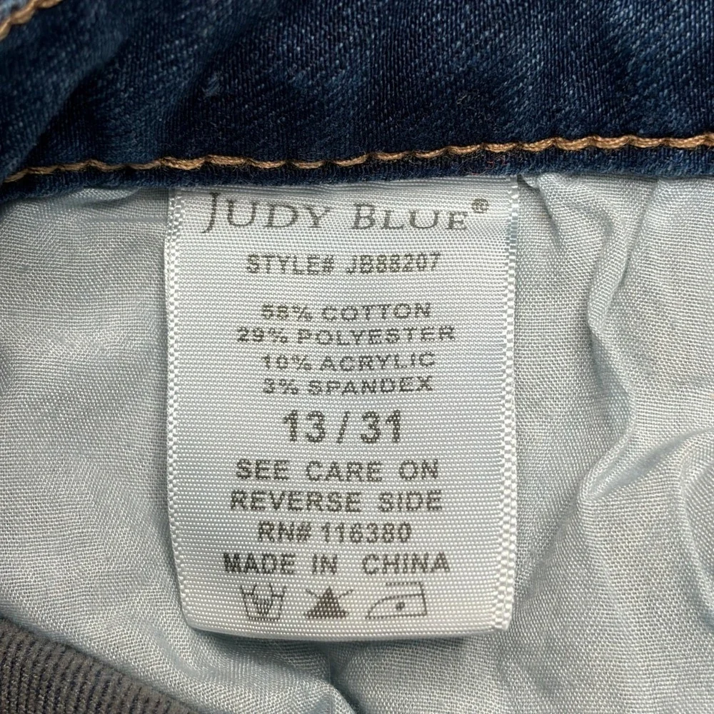 Judy Blue Boyfriend Jeans Womens 13/31 Blue‎ Stretch Faded JB88207 Tapered Leg